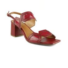 Women's Buckle Block Heel Square Medium Low Wine Color New Arrival Current Fashion Comfortable Chic Summer Elegant Everyday Work Evangelical Mode - 酒紅色 - 查看 5