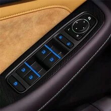 18 pegatinas pequeñas de botones de control de ventana, pegatinas reflectantes fluorescentes dentro del coche