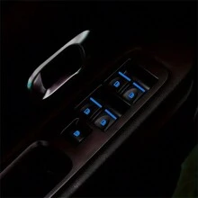 18 pegatinas pequeñas de botones de control de ventana, pegatinas reflectantes fluorescentes dentro del coche
