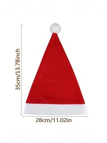 1/6 件圣诞老人帽，圣诞装饰，成人纯红帽子 - 圣诞节和新年派对的完美选择！ - 聖誕帽 - 查看 3