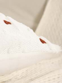 1pc Christmas Tree Quilted Embroidered Throw Pillow Cover, Plush Decoration For Autumn/Winter - Beige - View 11