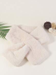 1pc Children Warm Plush Scarf, Thick & Cozy Fur Neck Warmer, For Daily Use