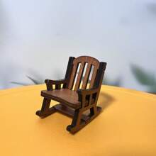 1pc Japanese Style Wooden Rocking Chair, Cute Home Decor, Suitable For Scene Shooting & Resin Crafts Desktop Decoration To Display Your Favorite Decorations Or Action Figures Best Gifts Birthday Graduation