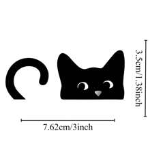 1PC, 3 Inch Removable Outdoor Waterproof Vinyl Durable Creative Gift Cute Pet Black Cat Stickers Mirror Decoration With A Cat Pattern Small Sticker Cute Cat Sticker Peeking Cat Sticker Cat Tail Sticker Kawaii Cat Sticker Halloween Decorations Suitable For Laptops, Tablets, Cell Phone Cases, Diaries, Planners, Desks, School Bags - 3*1.38 Inches - View 2