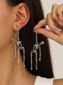 1 cặp Hoa tai đinh tán hình bộ xương Punk phong cách Châu Âu cổ điển đa năng thời trang xuyên biên giới Halloween kinh dị vui nhộn - Nhiều màu - Xem 12