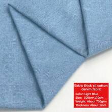 1 块全棉牛仔布，预洗牛仔布材料。多种厚度，预切尺寸 39 英寸 x 58.2 英寸，78 英寸 x 58.20 英寸，适用于手工 DIY 缝纫面料，如牛仔裤、夹克、连衣裙、裙子、短裤、背景布和帽子，面料以米为单位 - 200cm*150cm - 查看 20