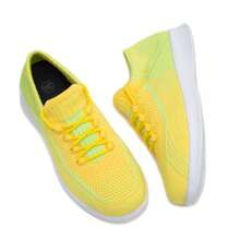 Ladies Casual Shoes, Lightweight, Versatile, Thick Sole, Breathable, Running Sneakers - Yellow - View 2