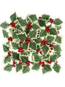 Lá cây nhựa ruồi Giáng sinh nhân tạo hoa quả mọng đỏ DIY vòng hoa Giáng sinh trang trí cho nhà Giáng sinh và phụ kiện năm mới hộp quà trang trí, Giáng sinh - Nhiều màu - Xem 14
