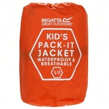 Regatta Great Outdoors Childrens/Kids Pack It Jacket III Waterproof Packaway Black - 100% Polyamide - (RG3209) - 橘色 - 查看 5