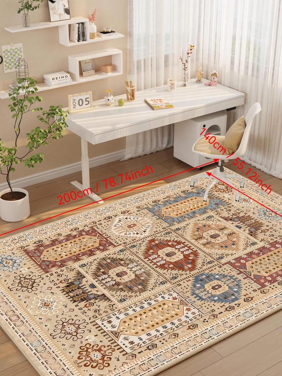 American Retro Light Luxury HighEnd Carpet Maillard Style Moroccan