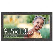 Marcos de fotos personalizados.com, marco de foto de 9.5x13.5 estilo shabby chic, resistente a los rayos UV, disponible en 9 acabados - Negro - Ver 2