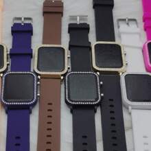 Women's LED Digital Watch With Rhinestones Colors Square Watch For Women - 黑色 - 查看 4