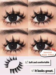 5 pares de pestañas Manga, pestañas cómicas, pestañas postizas gruesas cruzadas naturales multicapa, pestañas rizadas profesionales de moda hermosa,pestañas pestans extensiones de pestañas