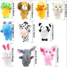 10pcs Cartoon Plush Finger Puppets, Cute Animal Finger Puppets For Boys And Girls, Finger Puppet Animal Family For Role Play And Storytelling - Multicolor - View 10