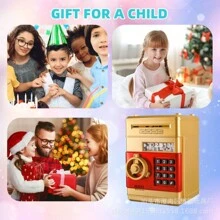 Hucha electrónica, caja fuerte mini todo en , con contador de contraseña y cerradura de llave, adecuado como regalo de cumpleaños, regalo de fiestas, regalo de Año Nuevo, premio, recompensa infantil - Multicolor - Ver 8