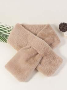 1pc Children Warm Plush Scarf, Thick & Cozy Fur Neck Warmer, For Daily Use