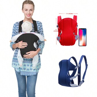 1 件厚款多功能双肩婴儿背带；前背式和后背式，适合婴儿和新生儿；四季透气