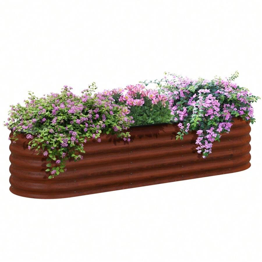 Galvanized Raised Garden Bed Kit, Outdoor Metal Elevated Planter Box