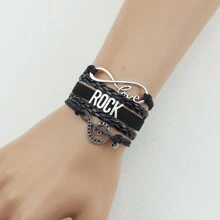 手工制作的摇滚手势腕带，永远爱摇滚音乐，音乐节摇滚明星配饰