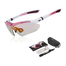 ROCKBROS Cycling Glasses, Self-Tinting Sunglasses For Men Women UV 400 With Headband Outdoor Sports For Glasses Wearers Driving Running MTB - 粉色 - 查看 1