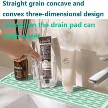 Home Use Non-Slip Countertop Mat, Narrow Edging Silicone Kitchen Cutting Board Non-Slip Mat, Bar Mat, Soap Dish, Coasters, Drain Mat, Water Tap Anti-Splash Mat - Multicolor - View 9