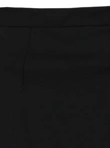 Women Mini Pencil Skirt Regular Fit Basic Mini Black Skirt - Black - View 8