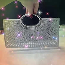 轻巧、商务休闲水钻装饰水桶包迷你抽绳设计、透明包时尚珍珠包晚宴包、晚餐包迷人、优雅、精致、安静的奢华水钻，适合派对女孩、女士、新娘，非常适合派对、晚宴/宴会圣诞派对礼服