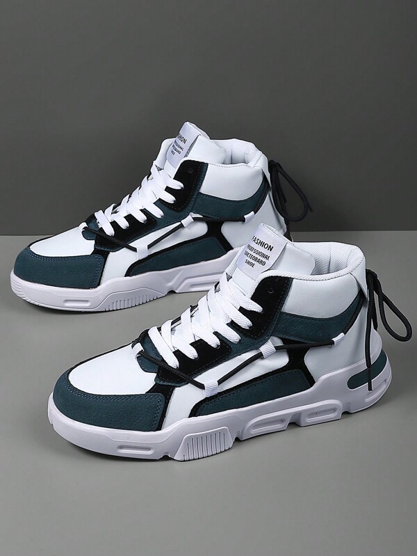 Men's High-Top Anti-Slip Versatile Casual Fashion Sports Sneakers Skateboarding Shoes, Suitable For Teens, Summer Casual, Outdoor, Athletic, Travel, Graduation, Birthday Dress Accessories