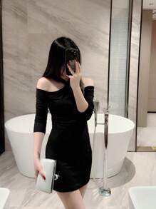 1 件时尚简约盒形晚装手拿包，奢华皮革派对手提包，欧美女士高端礼服包，水钻装饰派对包，浪漫婚礼新娘钱包，链条单肩斜挎包 - 銀色 - 查看 9