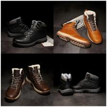 男式/女式冬季毛绒内衬登山靴，户外保暖雪地靴，轻便徒步靴，防滑纹理鞋底