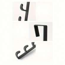 1pc Fashion Over-The-Door Hooks, Plastic Material, Easy Install Door Mount Coat Rack With Hooks For Hanging Clothes, Hats, Bags, And Key Storage Rack - Multicolor - View 7