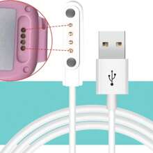 Cargador Magnético 4 Pines 7.62MM, Universal para Reloj Inteligente, Cable de Carga USB para Smart Watch - Blanco y Negro - Ver 3