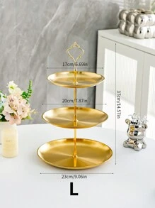 1pc 2/3 Tier Stainless Steel Cupcake Stand, Reusable Dessert Tray, Juice & Candy Display Rack For Christmas, Wedding, Birthday Party, Baby Shower Decoration - Silver