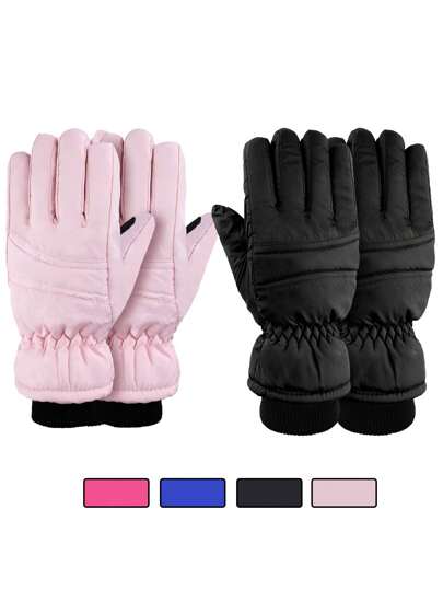 Kids Winter Gloves - Ski Gloves - Boys Girls Warm Gloves For Cold Weather - Suitable For Children Outdoor Ice Skating, Cycling