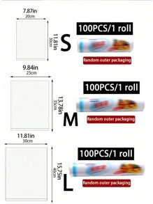 100 个透明食品餐食准备储存袋，可重复使用真空食品储存袋，适用于家庭厨房冰箱 - 彩色 - 查看 7