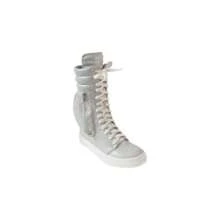 High Top Fashion Sneaker Lace Up Street Shoes With Side Pocket Racer-1 - 橄欖綠 - 查看 3