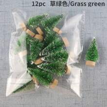 12pcs/Pack Mini Artificial Pine Christmas Trees, Multiple Colors (Blue, Light Green, Green, White, Gold, Silver), Home, Party, Office, Garden Decor, Christmas Decoration, DIY Miniature Snowy Scene Craft Ornaments,Christmas - 12pcs Small Christmas Tree - View 17