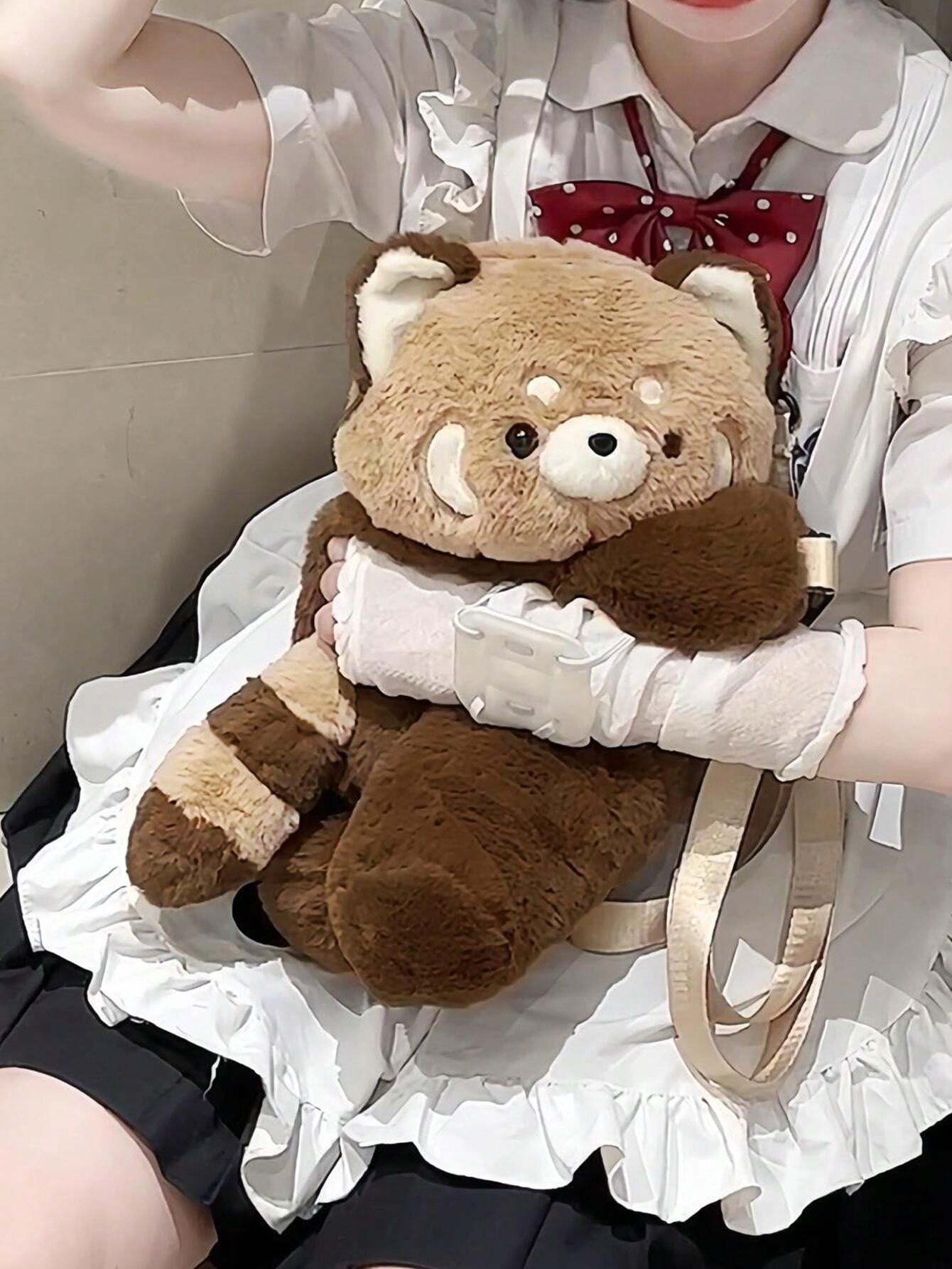 Cute Party Raccoon Plush Backpack Cartoon Doll Single Shoulder