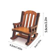 1pc Japanese Style Wooden Rocking Chair, Cute Home Decor, Suitable For Scene Shooting & Resin Crafts Desktop Decoration To Display Your Favorite Decorations Or Action Figures Best Gifts Birthday Graduation