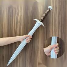 1 pièce Épée COS - Haute qualité en PU, modèle de poignardage réaliste, pour jeu de simulation, accessoire COS parfait pour les fans de fantasy, meilleur fourniture pour fête de Noël - Argent - Voir 5