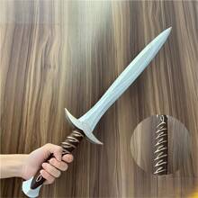 1 pièce Épée COS - Haute qualité en PU, modèle de poignardage réaliste, pour jeu de simulation, accessoire COS parfait pour les fans de fantasy, meilleur fourniture pour fête de Noël - Argent - Voir 4
