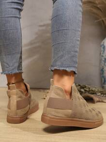 2024 New Plus Size Women's Fashion Sneakers, Casual Sports Shoes, Slip-On Outdoor Faux Suede Comfortable Shoes
