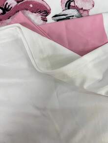 大码女式卡通雪人格子印花长袖休闲T恤，春秋季 - 粉色 - 查看 4