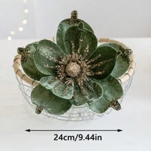 人造木兰花用于圣诞树装饰、圣诞饰品、派对装饰、节日装饰、圣诞节 - 綠色 - 查看 2