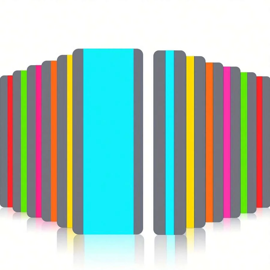 6 Pieces Guided Reading Strips/Colored Overlay/Highlight Strips/Highlighter/Bookmark/Assorted Colors Help With Dyslexia For Students And Teacher Supply Assistant - 6 Pcs Style B - View 1