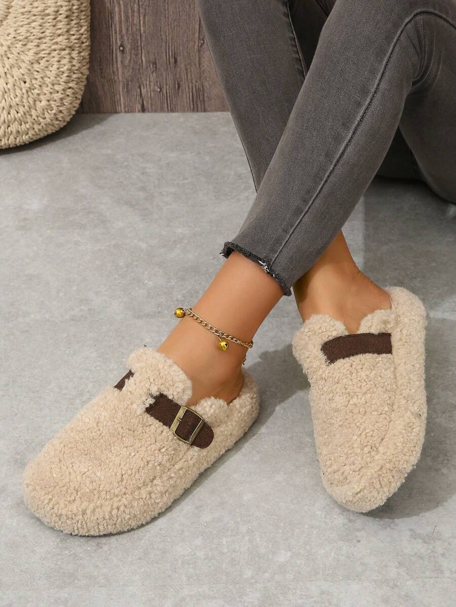 2025 Herbst Schlüpfschuhe mit rundem Zehenbereich, Schnallen-Dekor, Damen Loafers, modisch vielseitig