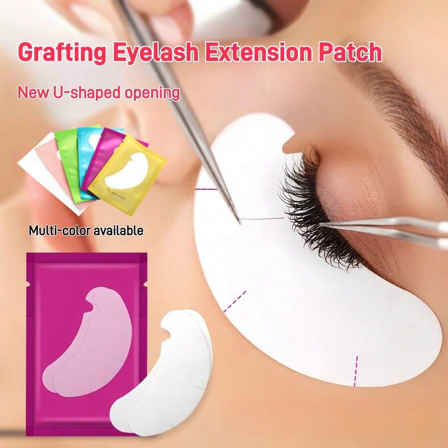 20/50/100 对新款嫁接睫毛延长贴片，U 型切口设计更贴合眼角，用于睫毛延长的蛋白凝胶眼贴，眼下睫毛延长贴纸，无绒眼垫，睫毛延长工具，用于睫毛延长