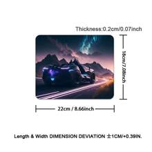 鼠标垫超级跑车插画印花防滑键盘垫跑车定制电脑桌垫游戏玩家橱柜地毯鼠标垫适用于游戏和办公室 - 彩色 - 查看 13