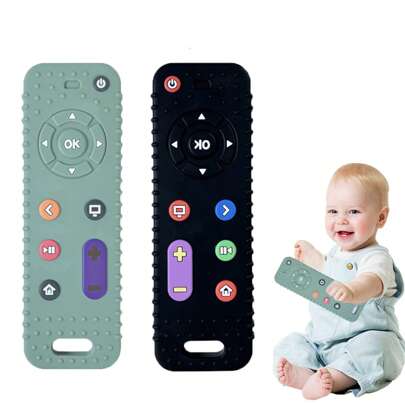 Barnbarnsleksaker 3-6 månader, falska fjärrkontrollleksaker i silikon, fjärrkontroll för barn-TV, tuggleksaker för småbarn, babyleksaker, spädbarnsleksaker, babyleksaker 1 år, babyleksaker, babybehov, baby