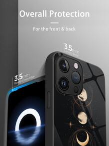 1pc Galaxy Glass Protective Case Compatible With Apple IPhone 16 Pro Max/16 Pro/16 Plus/16, Galaxy A55/A54, S24/S24+/S24 Ultra/S24 FE, S25/S25+/S25 Ultra, Pixel 9/9 Pro/9 Pro XL, Gold Color